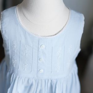 Strasburg Dress Girls Blue Cotton Sundress Beach Portrait Vacation 24 Months/2T